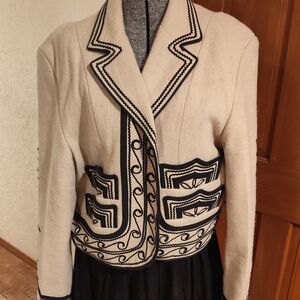 XL Vintage Solola Ivory Wool Bolero Jacket